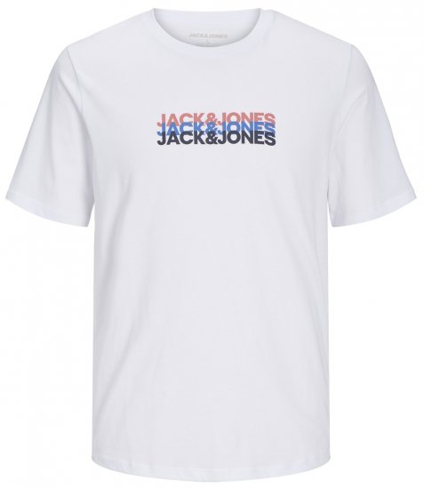 Jack & Jones JJCYBER T-Shirt White - T-särgid - Suured T-särgid 2XL – 14XL