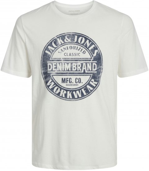 Jack & Jones JJJEANS T-shirt White - T-särgid - Suured T-särgid 2XL – 14XL