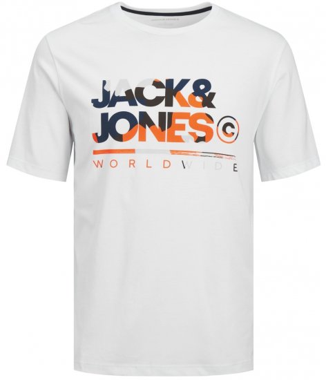 Jack & Jones JJLUKE T-Shirt White - T-särgid - Suured T-särgid 2XL – 14XL