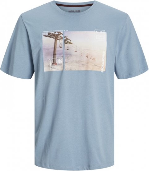 Jack & Jones MAINE T-Shirt Light Blue - T-särgid - Suured T-särgid 2XL – 14XL