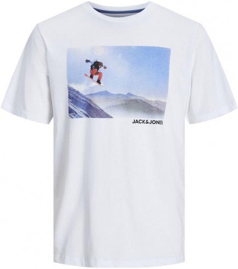 Jack & Jones MAINE T-Shirt White - T-särgid - Suured T-särgid 2XL – 14XL
