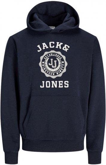 Jack & Jones VICTO Hoodie Navy Blazer - Sviitrid ja dressipluusid - Meeste suured kapuutsiga jakid suurustes 2XL – 14XL