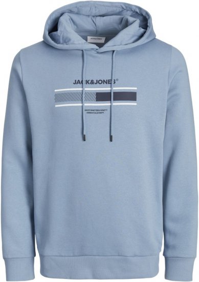 Jack & Jones South Hoodie Light Blue - Sviitrid ja dressipluusid - Meeste suured kapuutsiga jakid suurustes 2XL – 14XL