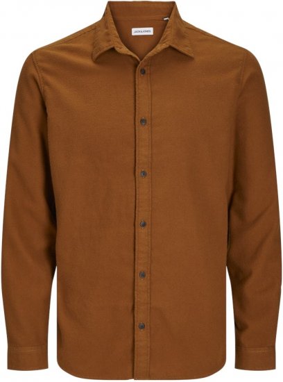 Jack & Jones JOSHUA LS Flannel Shirt Brown - Särgid - Meeste suured särgid 2XL – 8XL