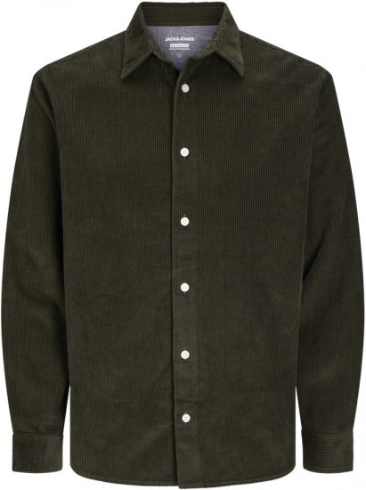 Jack & Jones CORDUROY Shirt Green - Särgid - Meeste suured särgid 2XL – 8XL