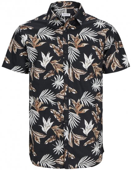 Jack & Jones JOSHUA Floral Shirt Black - Särgid - Meeste suured särgid 2XL – 8XL