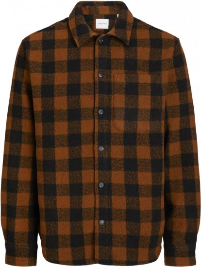 Jack & Jones ZAC Brushed Long Sleeve Overshirt Brown - Särgid - Meeste suured särgid 2XL – 8XL