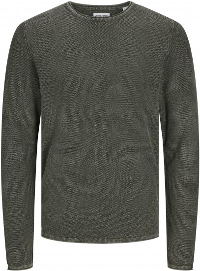 Jack & Jones JJDEAN Knitted Sweater Kombu Green - Sviitrid ja dressipluusid - Meeste suured kapuutsiga jakid suurustes 2XL – 14XL