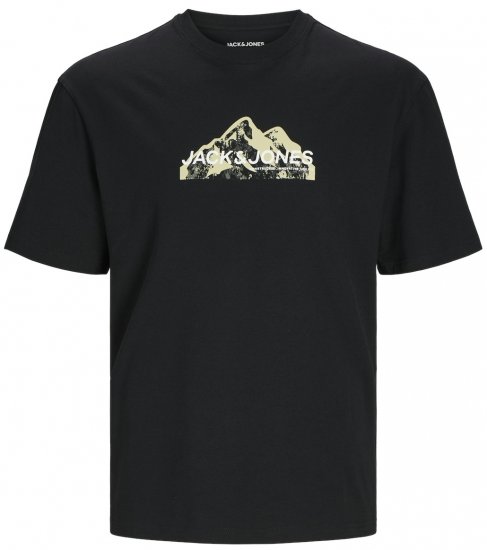 Jack & Jones JCOMOUNTAIN LOGO T-Shirt Black - T-särgid - Suured T-särgid 2XL – 14XL
