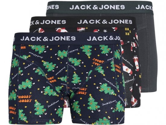 Jack & Jones HOLLY JOLLY Trunks 3-Pack Black - Aluspesu ja ujumisriided - Aluspesu 2XL-8XL