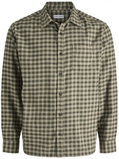 Jack & Jones Mini Check Long Sleeve Shirt Dusty Olive - Särgid - Meeste suured särgid 2XL – 8XL