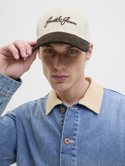 Jack & Jones Base Corduroy Cap Antique White - Aksessuaarid - 