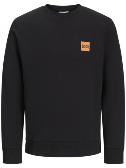 Jack & Jones Brandy Crew Neck Sweatshirt Black - Sviitrid ja dressipluusid - Meeste suured kapuutsiga jakid suurustes 2XL – 14XL