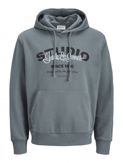 Jack & Jones Yuki Hood Sweatshirt Stormy Weather - Sviitrid ja dressipluusid - Meeste suured kapuutsiga jakid suurustes 2XL – 14XL