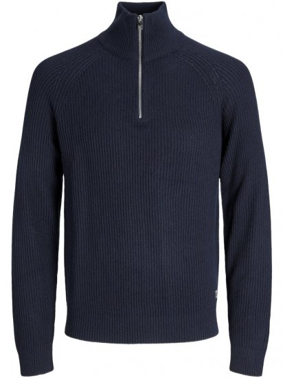 Jack & Jones Pannel Knit Half Zip Pullover Sky Captain - Sviitrid ja dressipluusid - Meeste suured kapuutsiga jakid suurustes 2XL – 14XL