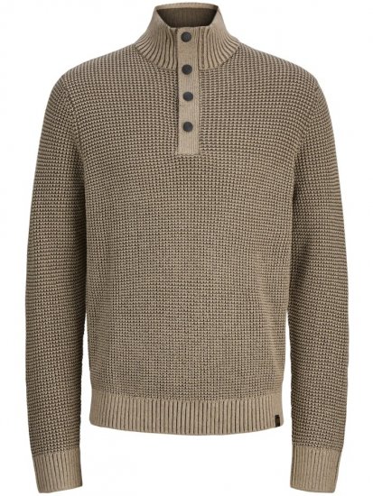 Jack & Jones Ethan High Neck Knit Pullover Crockery - Sviitrid ja dressipluusid - Meeste suured kapuutsiga jakid suurustes 2XL – 14XL