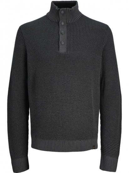 Jack & Jones Ethan High Neck Knit Pullover Black - Sviitrid ja dressipluusid - Meeste suured kapuutsiga jakid suurustes 2XL – 14XL