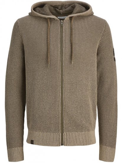 Jack & Jones Zip Knit Hoodie Crockery - Sviitrid ja dressipluusid - Meeste suured kapuutsiga jakid suurustes 2XL – 14XL