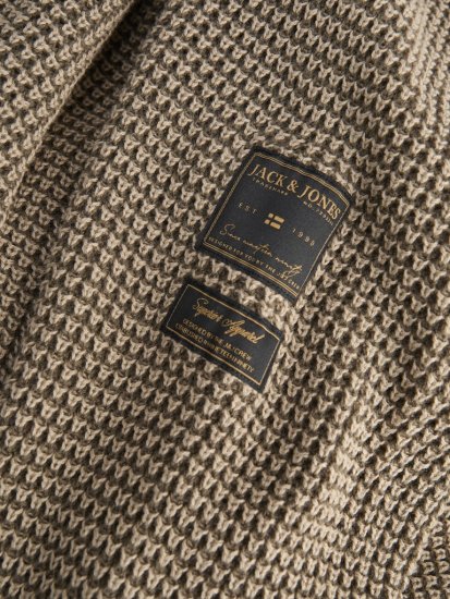 Jack & Jones Zip Knit Hoodie Crockery - Sviitrid ja dressipluusid - Meeste suured kapuutsiga jakid suurustes 2XL – 14XL