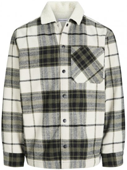 Jack & Jones Zac Teddy Long Sleeve Overshirt Jacket Dusty Olive - Jakid - Joped, suured suurused: 2XL – 12XL