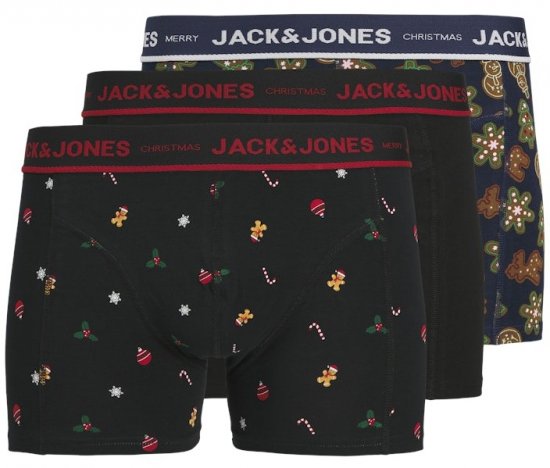 Jack & Jones Gingerbread Trunks 3-Pack Black - Aluspesu ja ujumisriided - Aluspesu 2XL-8XL