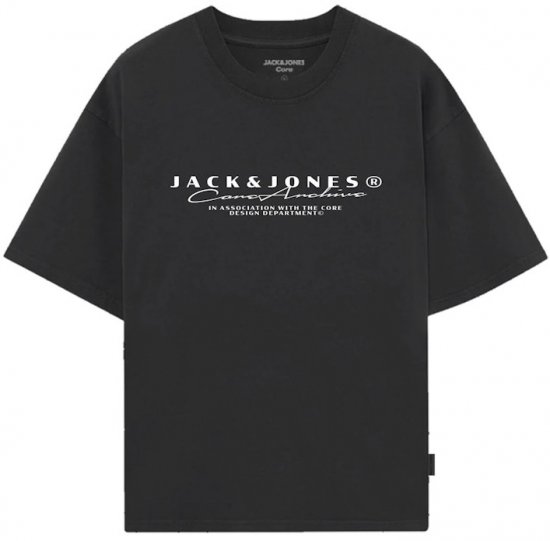 Jack & Jones Point Branding Crew Neck T-Shirt Black - T-särgid pildiga - 