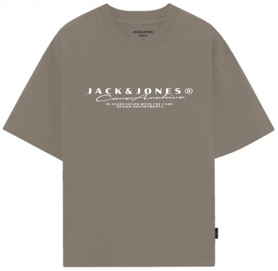 Jack & Jones Point Branding Crew Neck T-Shirt Desert Taupe - T-särgid - Suured T-särgid 2XL – 14XL