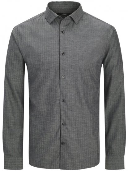 Jack & Jones Parker Melange Long Sleeve Shirt Black - Särgid - Meeste suured särgid 2XL – 8XL