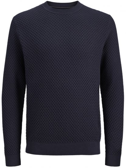 Jack & Jones Barkley Crew Neck Knitted Sweater Night Sky - Sviitrid ja Dressipluusid - Meeste suured kapuutsiga jakid suurustes 2XL – 14XL