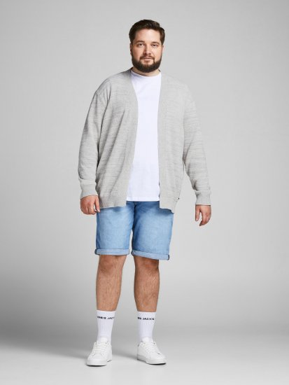 Jack & Jones Blasonic Knit Cardigans Egret - Sviitrid ja dressipluusid - Meeste suured kapuutsiga jakid suurustes 2XL – 14XL
