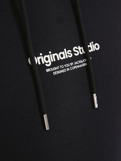 Jack & Jones ESTERBRO Hoodie Black - Sviitrid ja dressipluusid - Meeste suured kapuutsiga jakid suurustes 2XL – 14XL