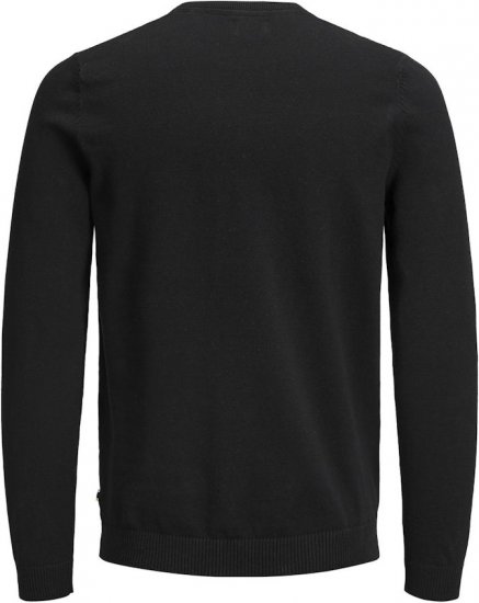 Jack & Jones BASIC Knitted Sweater Black - Sviitrid ja dressipluusid - Meeste suured kapuutsiga jakid suurustes 2XL – 14XL