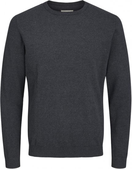 Jack & Jones BASIC Knitted Sweater Dark Grey Melange - Sviitrid ja dressipluusid - Meeste suured kapuutsiga jakid suurustes 2XL – 14XL