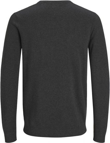 Jack & Jones BASIC Knitted Sweater Dark Grey Melange - Sviitrid ja dressipluusid - Meeste suured kapuutsiga jakid suurustes 2XL – 14XL