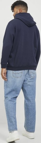 Jack & Jones BRADLEY Hoodie Navy Blazer - Sviitrid ja dressipluusid - Meeste suured kapuutsiga jakid suurustes 2XL – 14XL