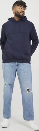 Jack & Jones BRADLEY Hoodie Navy Blazer - Sviitrid ja dressipluusid - Meeste suured kapuutsiga jakid suurustes 2XL – 14XL