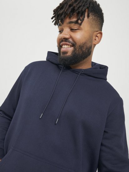Jack & Jones BRADLEY Hoodie Navy Blazer - Sviitrid ja dressipluusid - Meeste suured kapuutsiga jakid suurustes 2XL – 14XL