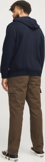 Jack & Jones CORP LOGO PLAY 5 Print Hoodie Navy Blazer - Sviitrid ja dressipluusid - Meeste suured kapuutsiga jakid suurustes 2XL – 14XL