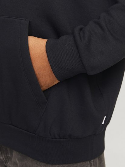 Jack & Jones CORP LOGO PLAY 5 Print Hoodie Black - Sviitrid ja dressipluusid - Meeste suured kapuutsiga jakid suurustes 2XL – 14XL