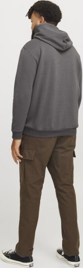 Jack & Jones BRADLEY Hoodie Grey - Sviitrid ja dressipluusid - Meeste suured kapuutsiga jakid suurustes 2XL – 14XL