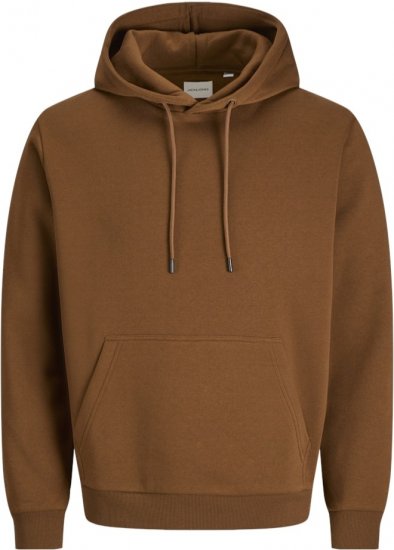 Jack & Jones BRADLEY Hoodie Brown - Sviitrid ja dressipluusid - Meeste suured kapuutsiga jakid suurustes 2XL – 14XL
