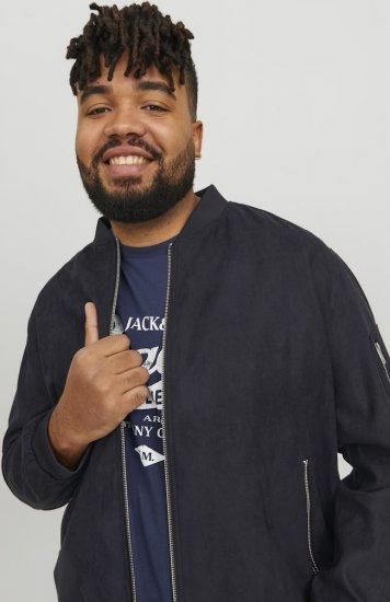 Jack & Jones ROCKY Faux Suede Bomber Jacket Jet Black - Jakid ja joped - Joped, suured suurused: 2XL – 12XL