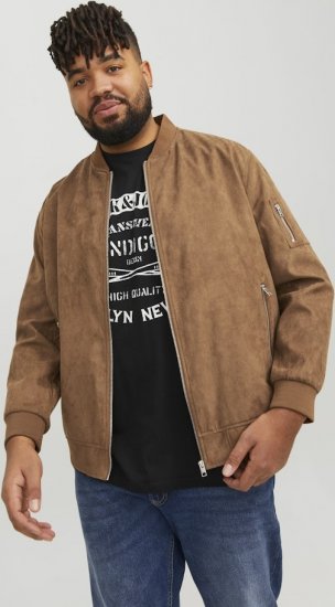 Jack & Jones ROCKY Faux Suede Bomber Jacket Brown - Jakid ja joped - Joped, suured suurused: 2XL – 12XL