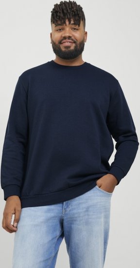 Jack & Jones BRADLEY Sweatshirt Navy Blazer - Sviitrid ja dressipluusid - Meeste suured kapuutsiga jakid suurustes 2XL – 14XL