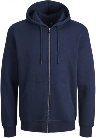 Jack & Jones BRADLEY Zip Hoodie Navy Blazer - Sviitrid ja dressipluusid - Meeste suured kapuutsiga jakid suurustes 2XL – 14XL