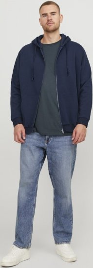 Jack & Jones BRADLEY Zip Hoodie Navy Blazer - Sviitrid ja dressipluusid - Meeste suured kapuutsiga jakid suurustes 2XL – 14XL