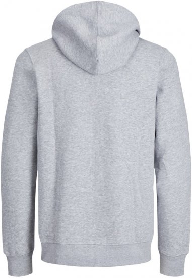 Jack & Jones BRADLEY Zip Hoodie Light Grey Melange - Sviitrid ja dressipluusid - Meeste suured kapuutsiga jakid suurustes 2XL – 14XL