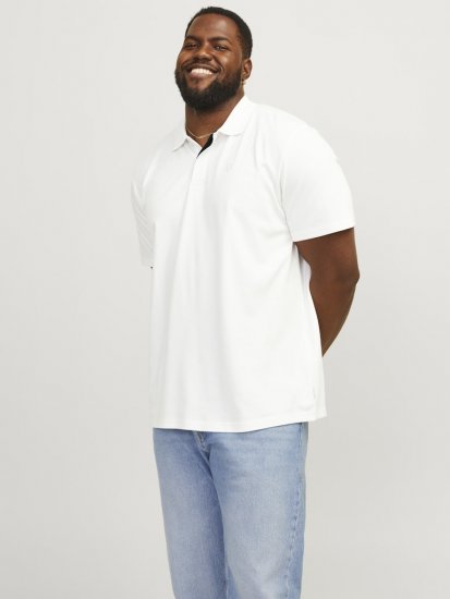 Jack & Jones Rodney Short Sleeve Polo White - Polosärgid - Meeste suured polosärgid 2XL – 8XL