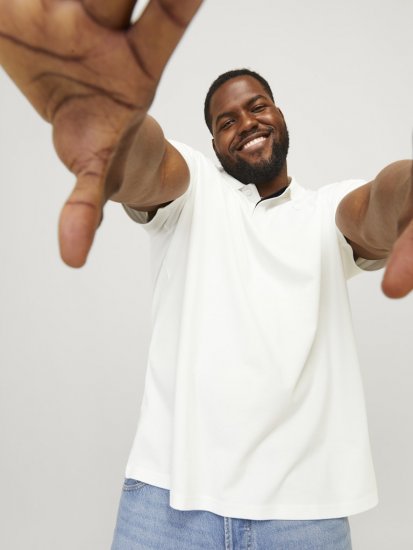 Jack & Jones Rodney Short Sleeve Polo White - Polosärgid - Meeste suured polosärgid 2XL – 8XL