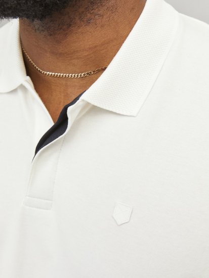 Jack & Jones Rodney Short Sleeve Polo White - Polosärgid - Meeste suured polosärgid 2XL – 8XL